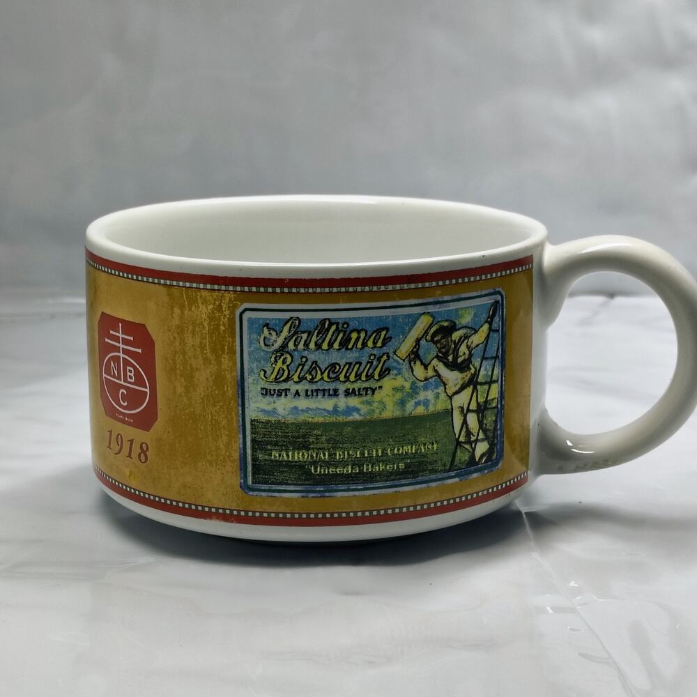 Nabisco Soup Cup Premium Uneeda Biscuit Soda Crackers Collectible Mug